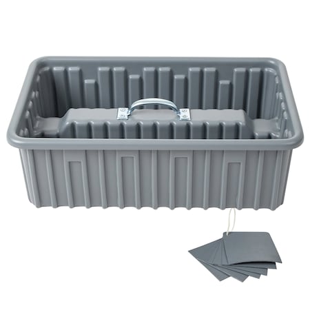American Built Pro Pro-Grade Tool Tote, Polyethylene, Gray, 22 in W x 14 in D x 7-1/2 in H T1065 P1